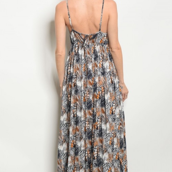 LAST 1! OFF WHITE NAVY FLORAL MAXI DRESS! - Picture 6 of 7